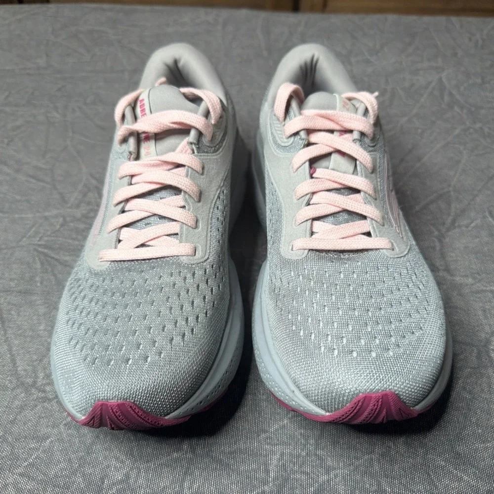 Brooks Shoes Womens 9.5 Adrenaline GTS 24 Grey Pink Narrow 2A Running Sneakers